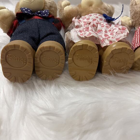 Vintage 1986 Wendys Furskins Collectible 7” Teddy Bear Plush Lot Of 4 Bears - Picture 9 of 11